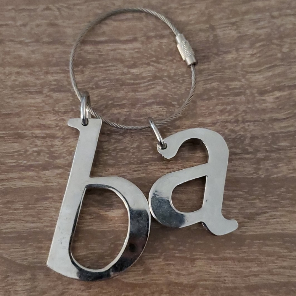 Chrome initial lettering keychain